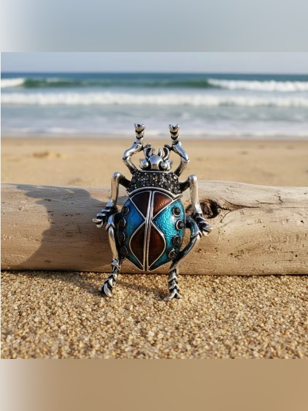 Beetle Insect Brooch Enamel Nature Inspired New